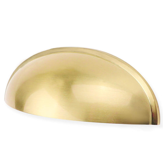 goldenwarm 5 Pack Cup Drawer Pulls Light Gold Cabinet Furniture Hardware - LS0313BB76 Light Brushed Gold Bedroom Decorative Pulls Bin Cup Pulls Kitchen Cupboard Door Pulls, 3 inch (76mm) Hole Centers