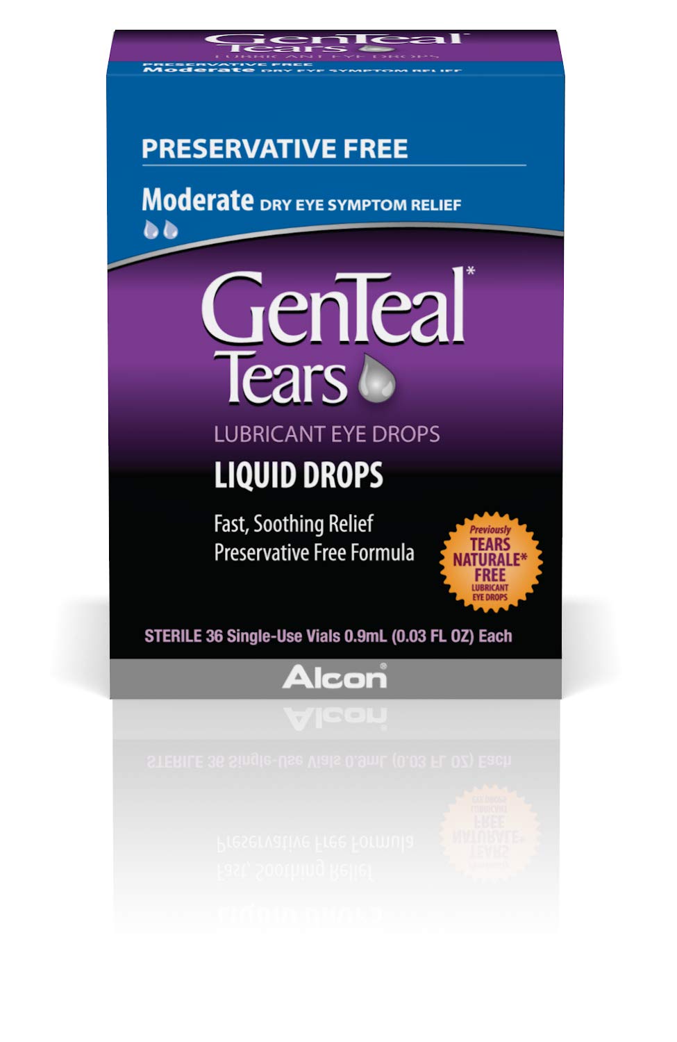 GenTeal Tears Lubricant Eye Drops, Moderate Liquid Drops, SingleUse Vials,1 pack of 36 ct , 0.03 Fl Oz