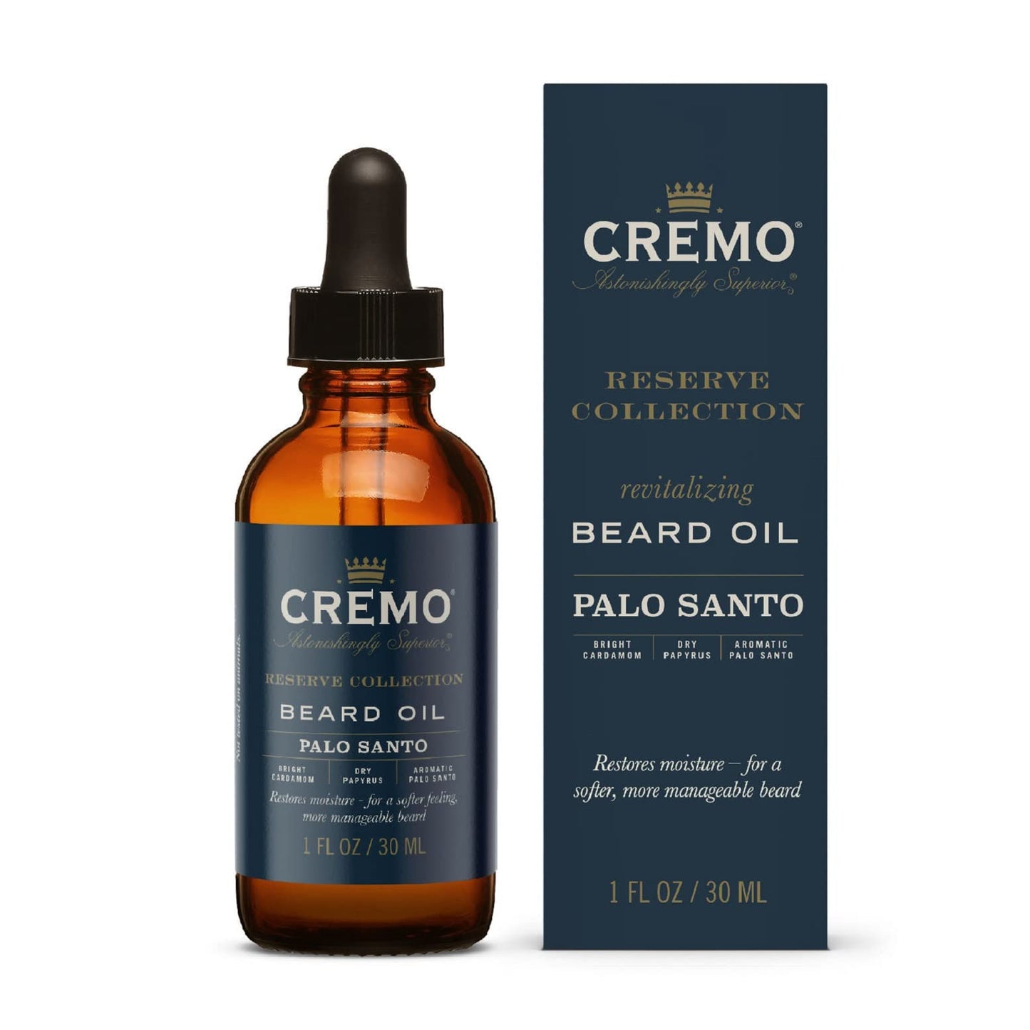 Cremo Beard Oil, Palo Santo (Reserve Collection), 1 fl oz - Restore Natural Moisture and Soften Your Beard To Help Relieve Beard Itch