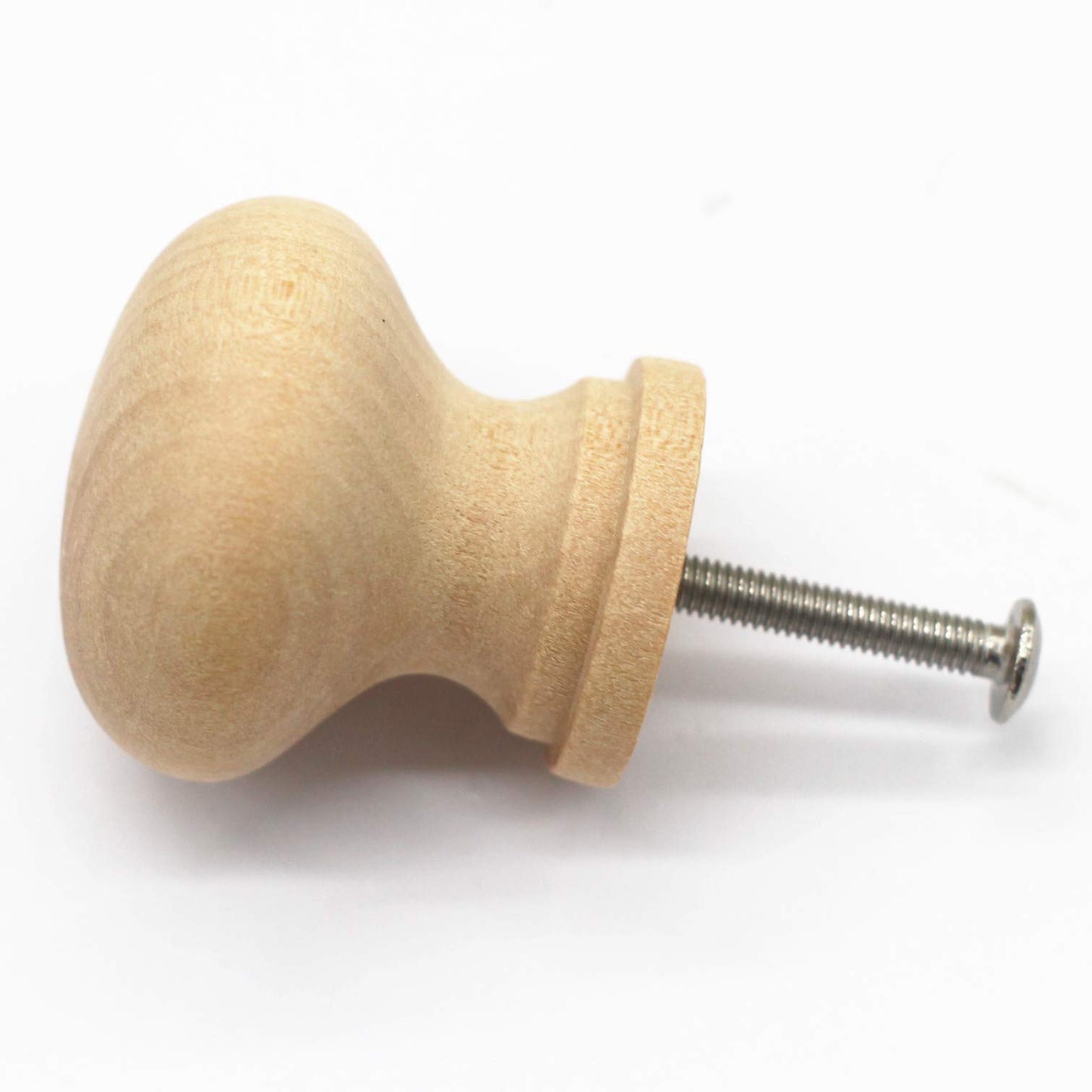 WEICHUAN 16PCS Round Unfinished Wood Cabinet Furniture Drawer Knobs Pulls Handles (Diameter: 3.7cm Height: 3.7cm)