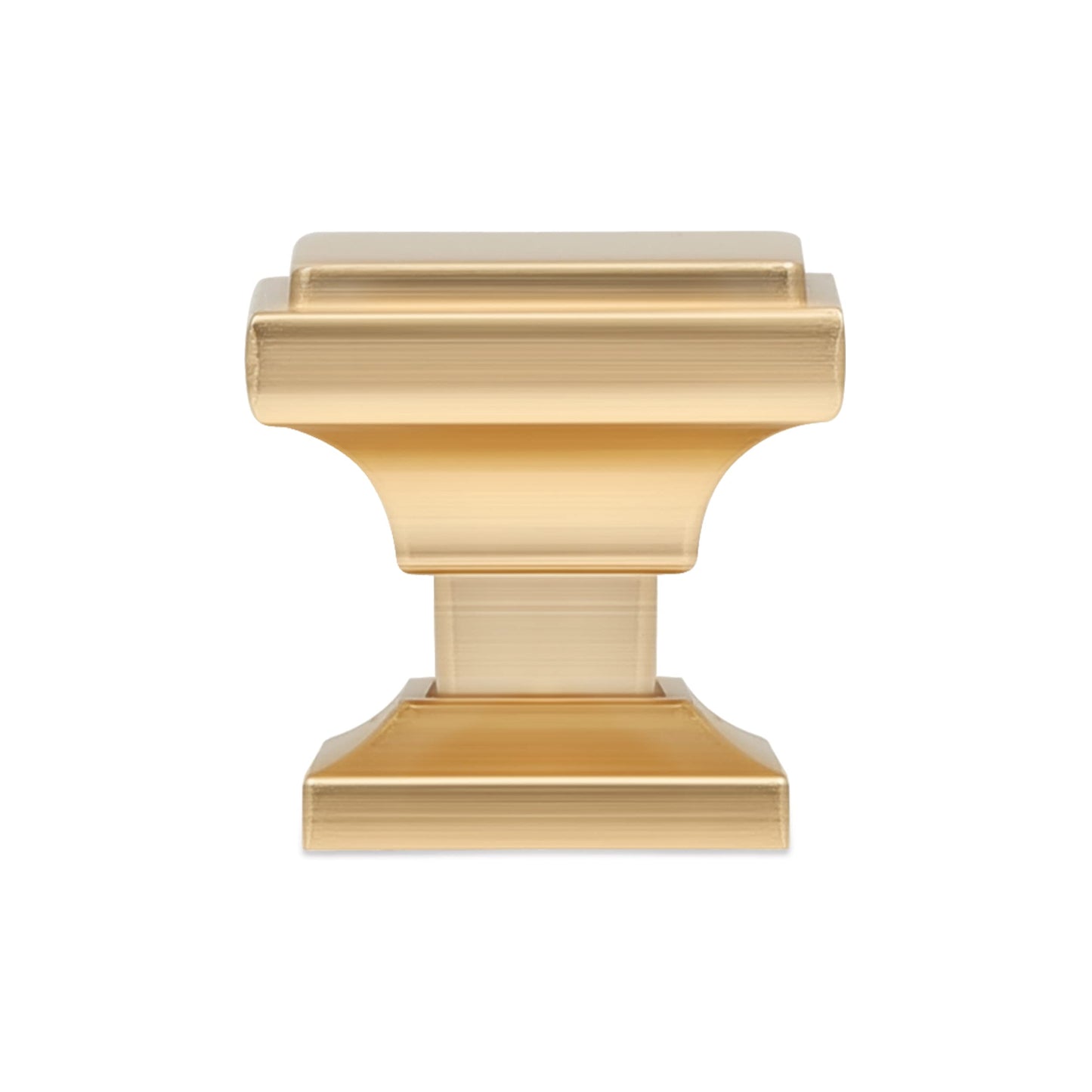 Southern Hills 5pc Brushed Gold Knobs for Cabinets and Drawers - Square Gold Drawer Knobs - Gold Dresser Knobs - Brass Knobs for Cabinets - Kitchen Cabinet Knobs Gold - Gold Knobs for Dresser Drawers