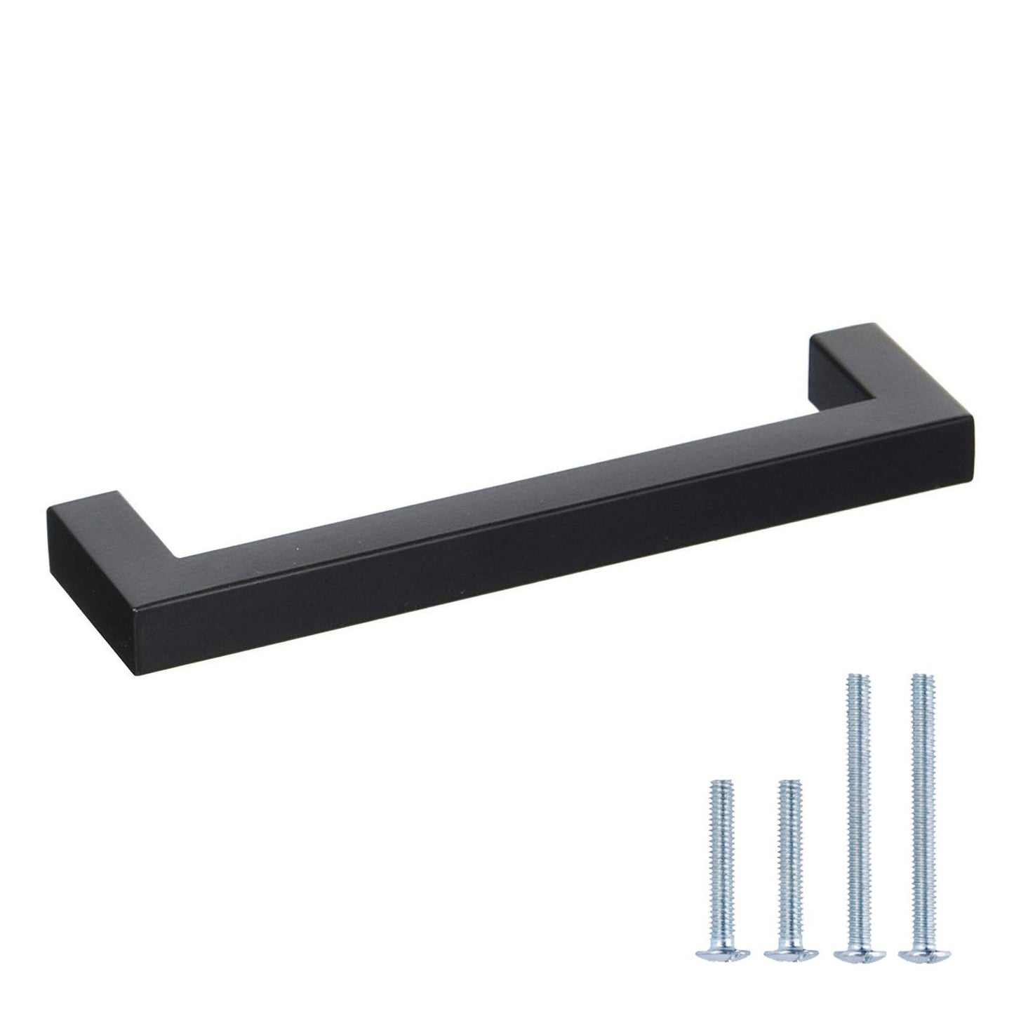 goldenwarm 10 Pack Black Square Bar Cabinet Pulls Black Drawer Handles Stainless Steel Modern Hardware for Kitchen and Bathroom Black Drawer Pulls,Center to Center 5in(128mm) Kitchen Cupboard Handles