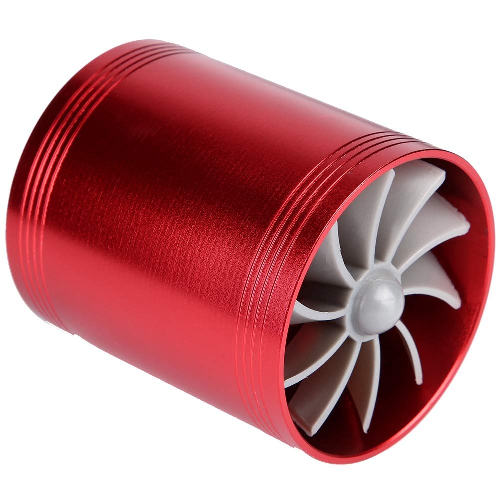 Boost Your Car's Performance with Car Air Intake Turbonator Dual Fan Turbine Super Fuel Saver Turbo (Red)