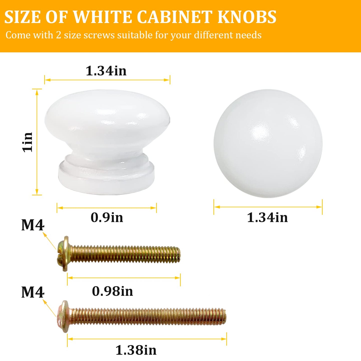 M MIMHOOY 15Pcs White Wood Knobs Drawer Knobs Vintage Mushroom Shape Wooden Dresser Knobs (Diameter: 1.34 Inch, Height: 1 Inch)