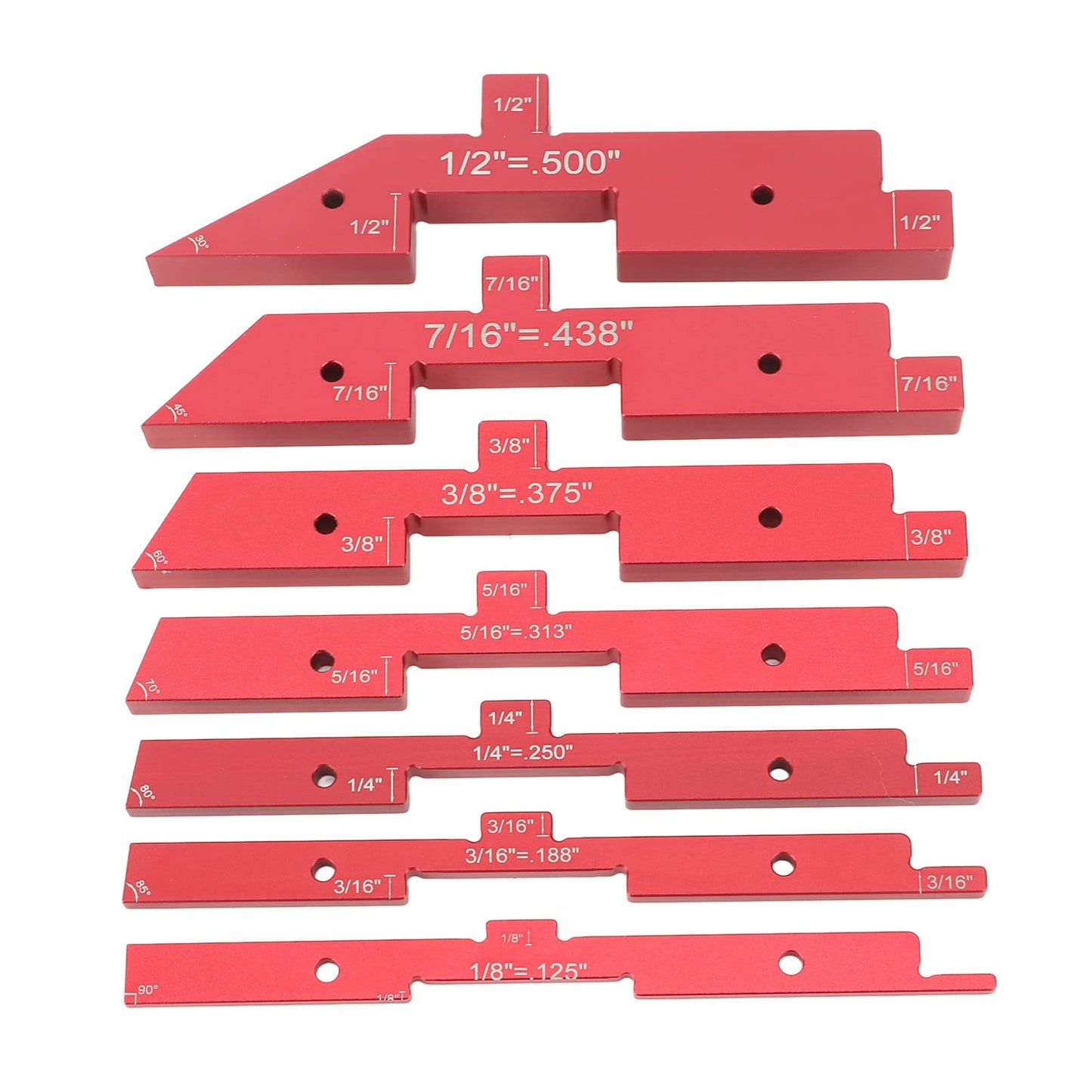 Laying Blocks Woodworking Tools, Convenient and Flexible Laying Blocks, Easy to Read 7 Piece Height Gauge Set for Measuring Depth