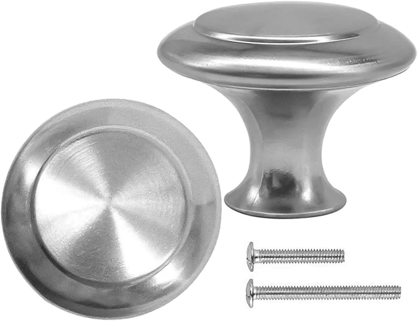 CHEF TIME 30 Packs Kitchen Cabinet Knobs Brushed Nickel Silver-Pull Hardware Handle,Drawer knobs for Kitchen Cupboard Door,Bedroom Dresser Drawerwith Long Short Screws