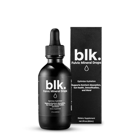 blk. Mineral Drops, 2oz., Alkaline Water Drops with Concentrated Fulvic Minerals, Bioavailable Fulvic & Humic Acid Extract, Trace Minerals, Electrolytes to Hydrate, Repair & Restore Cells