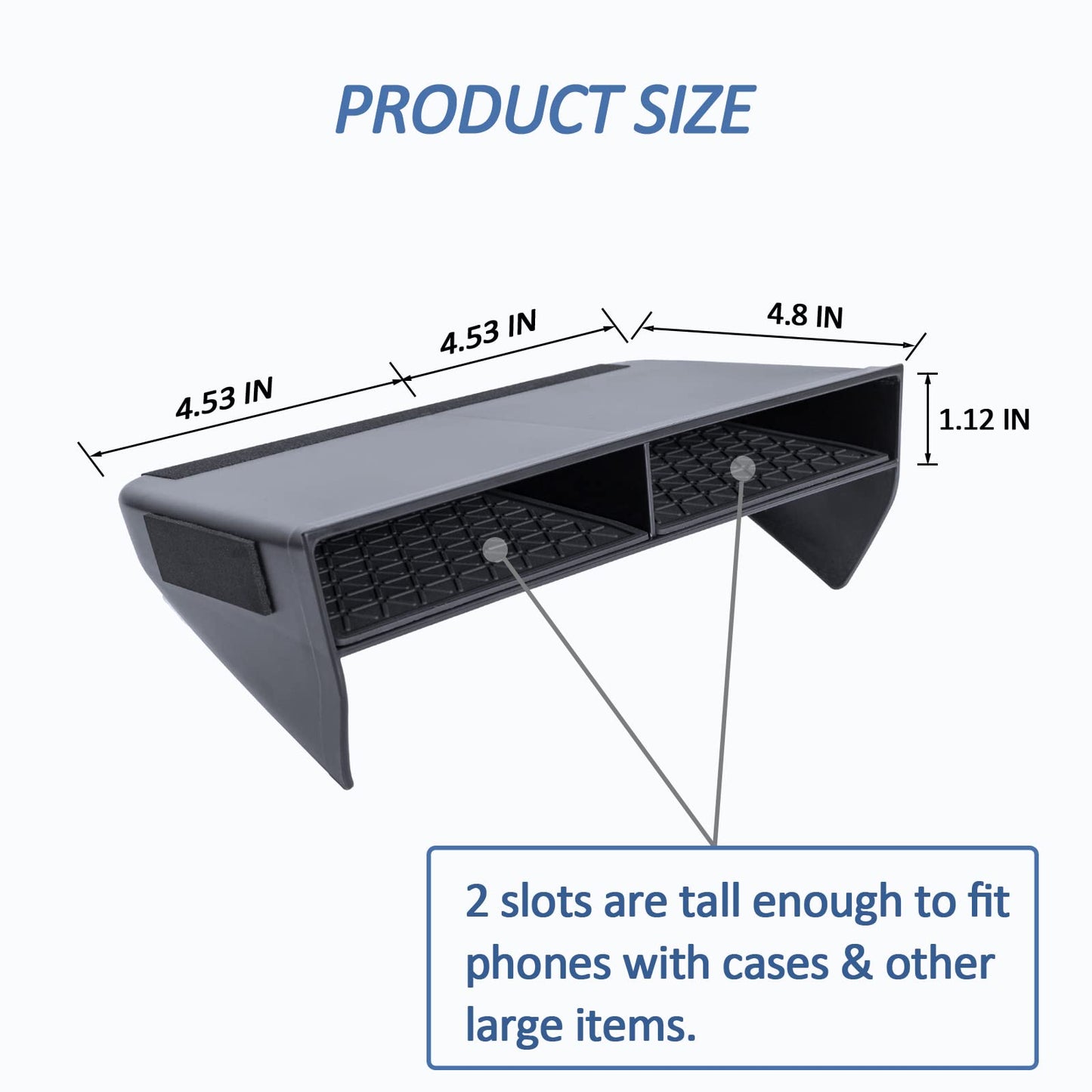 TOPINSTALL New Wider Opening Console Organizer Compatible with Toyota Rav4 2019-2022 2023 Accessories, Bigger Divider Slot Tray for Phone with Case, Black ABS Material Storage Insert