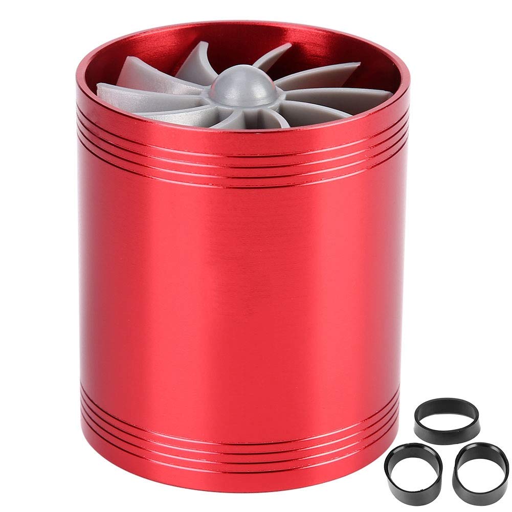 Boost Your Car's Performance with Car Air Intake Turbonator Dual Fan Turbine Super Fuel Saver Turbo (Red)