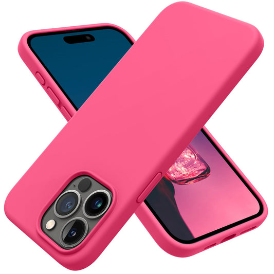 OTOFLY Compatible with iPhone 15 Pro Case, Silicone Shockproof Slim Thin Phone Case for iPhone 15 Pro(6.1 inch), (Hot Pink)