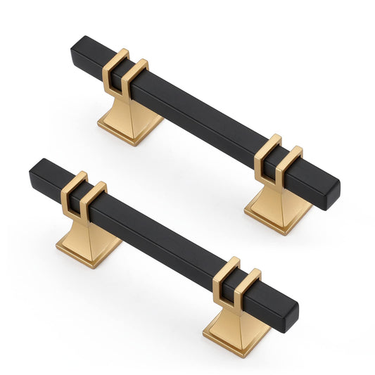 Lepatape 25 Pack 3 inch Black and Gold Cabinet Pulls Black and Gold Cabinet Handles - Kitchen Cabinet Handles Black Drawer Pulls Zinc Alloy Kitchen Cabinet Hardware