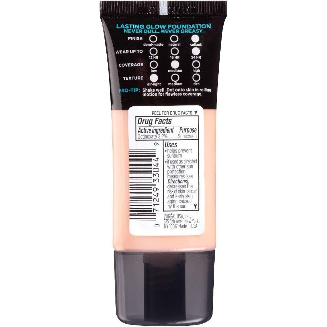 L’Oréal Paris Makeup Infallible Pro-Glow Foundation, 201 Classic Ivory, 1 Ounce