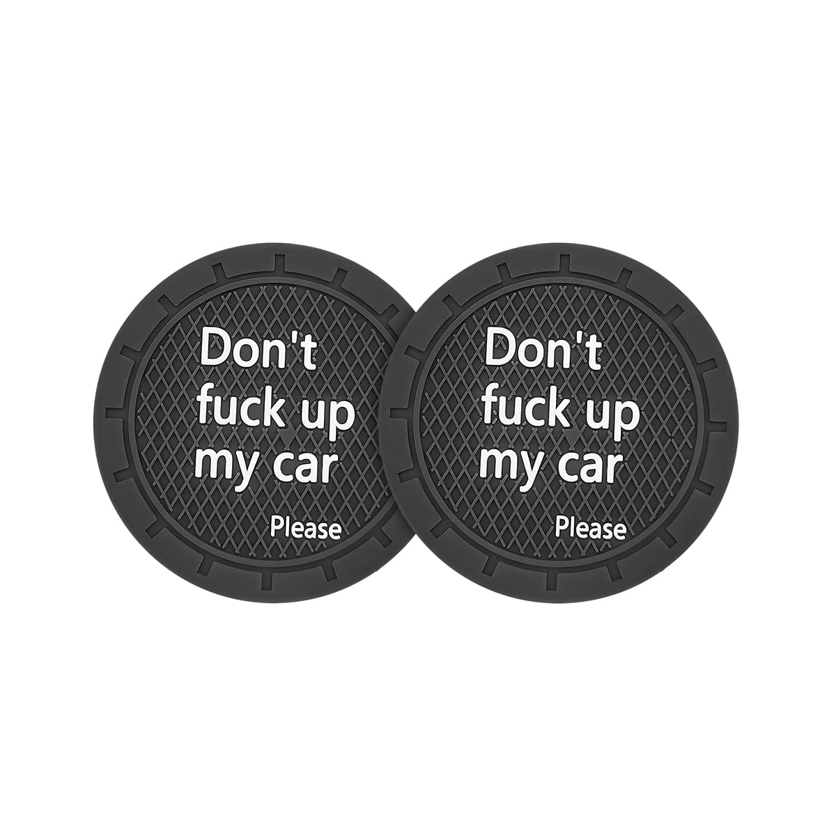 8sanlione 2 Pack Car Cup Holder Coasters, 2.75 Inch Non-Slip PVC Insert Cup Coaster, Anti-Scratch Auto Cup Mats for Women Men, Vehicle Interior Accessories Universal for Car, SUV, Truck (D Black/2PCS)