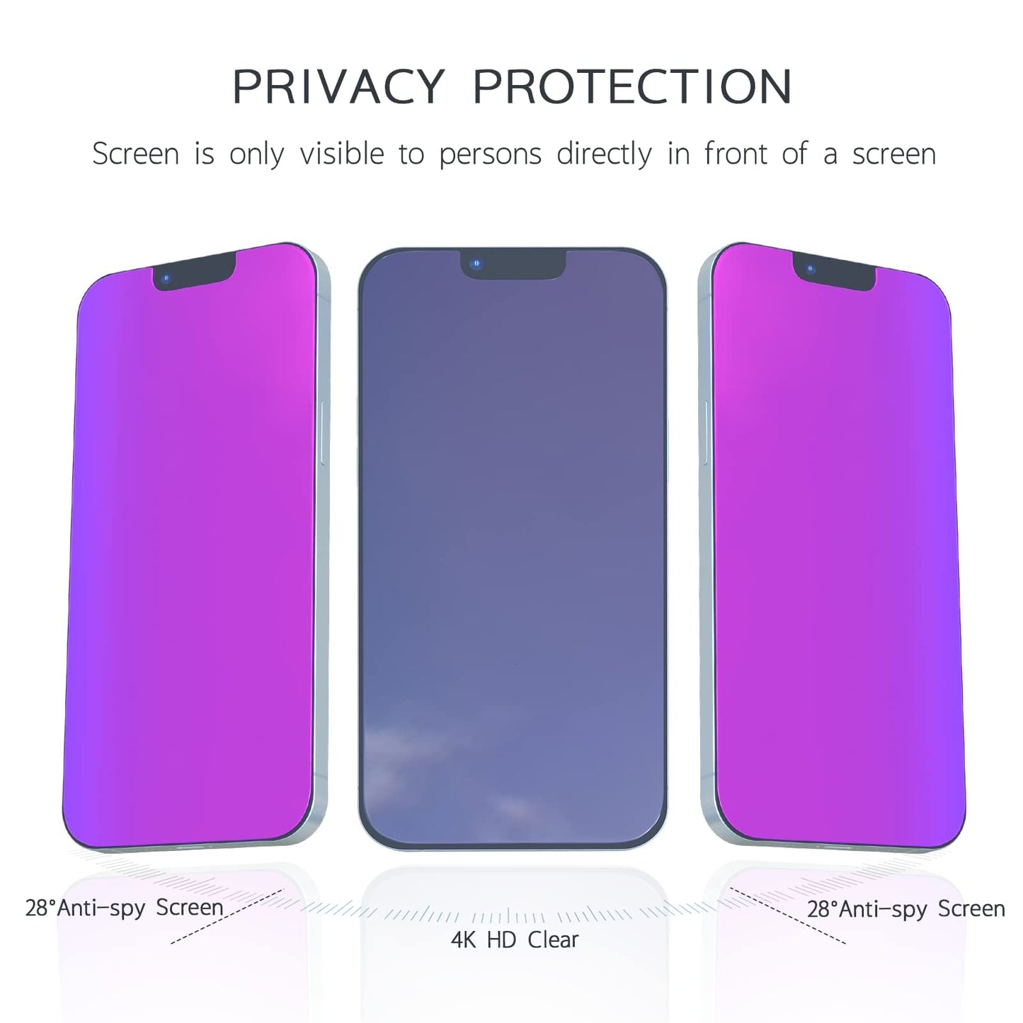 PDDKISS Compatible for iPhone 13 Pro Max Privacy Screen Protector/iPhone 14 Plus Screen Protector Tempered Glass 6.7 inch Display, Gradient Colorful Anti Spy Light HD Easy Installation