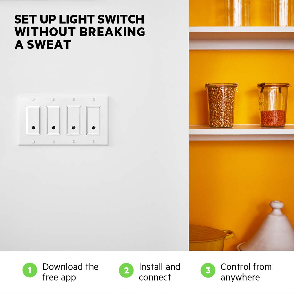 Wemo F7C030fc Light Switch, WiFi enabled, Works with Alexa and the Google Assistant