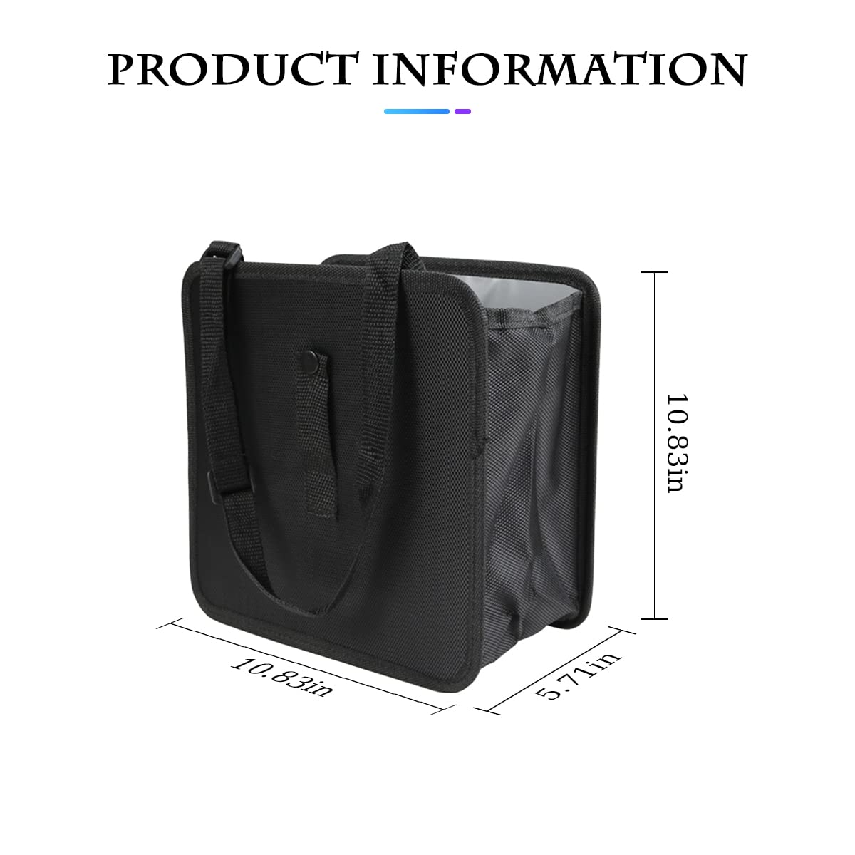 Fekey&JF Foldable Car Trash Can, Hanging Waterproof Leakproof Trash Can Storage Bag for Car with Large Capacity, Car Interior Accessories (Large)