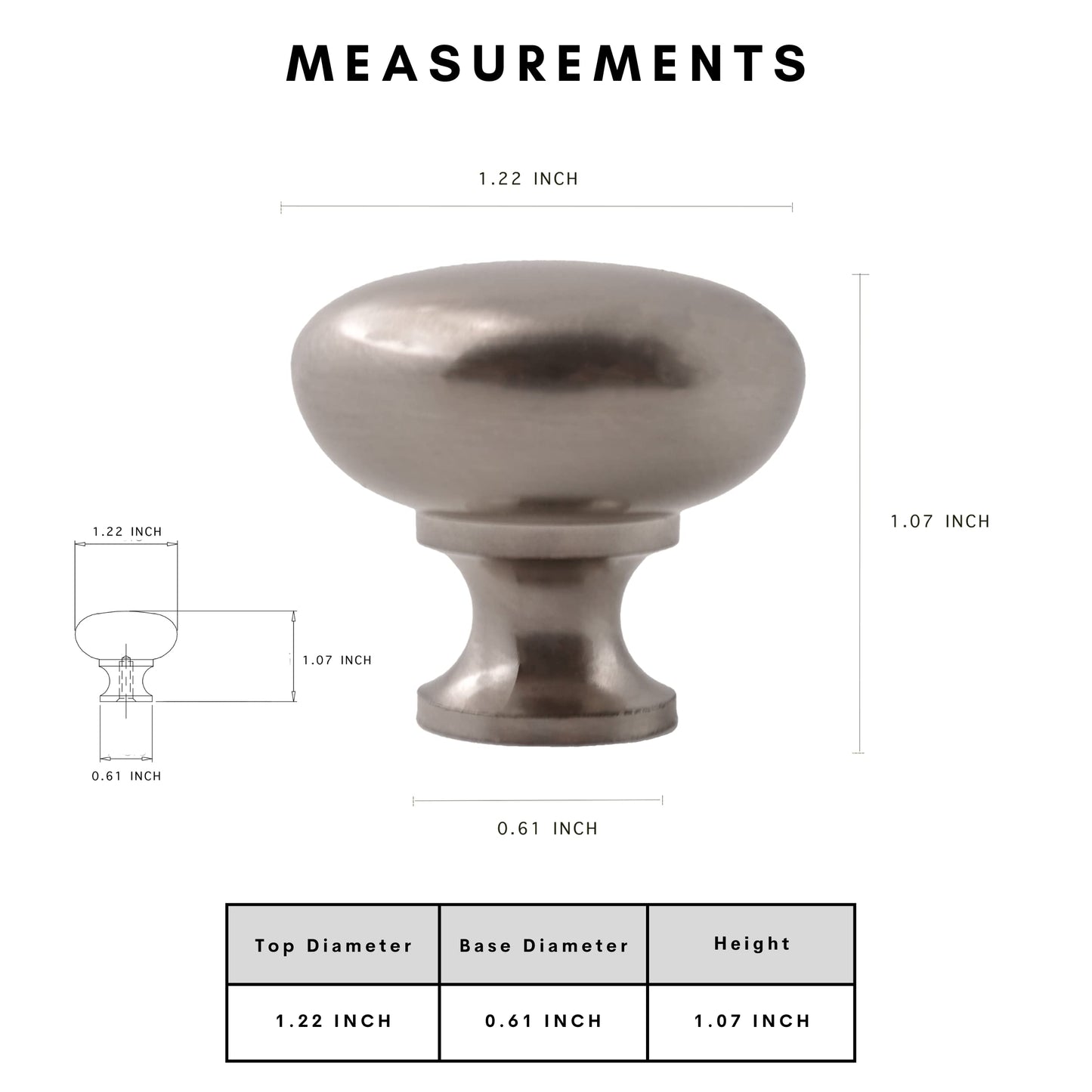 HESTIA HARDWARE - Round Cabinet Knobs, Dresser Drawer Knobs, Cabinet Hardware | 1.22" Diameter Knob, 10 Pack - Satin Nickel (Z1.D31.10.SN)