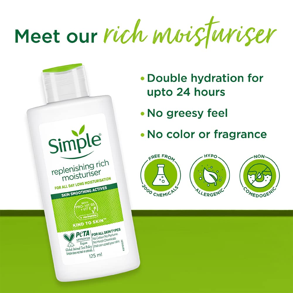 Simple Replenishing Rich Moisturiser, 125ml by Simple