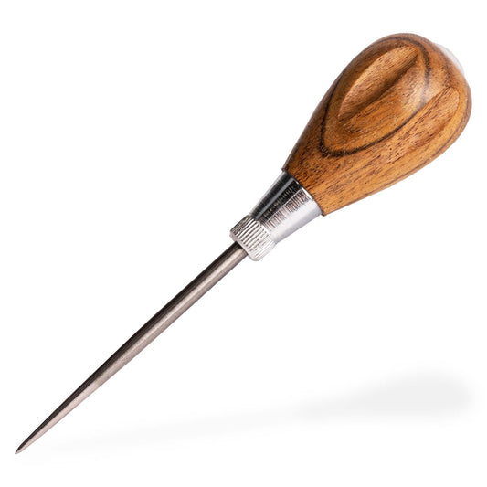 General Tools Scratch Awl Tool with Hardwood Handle - Scribe, Layout Work, & Piercing Wood - Alloy Steel Blade