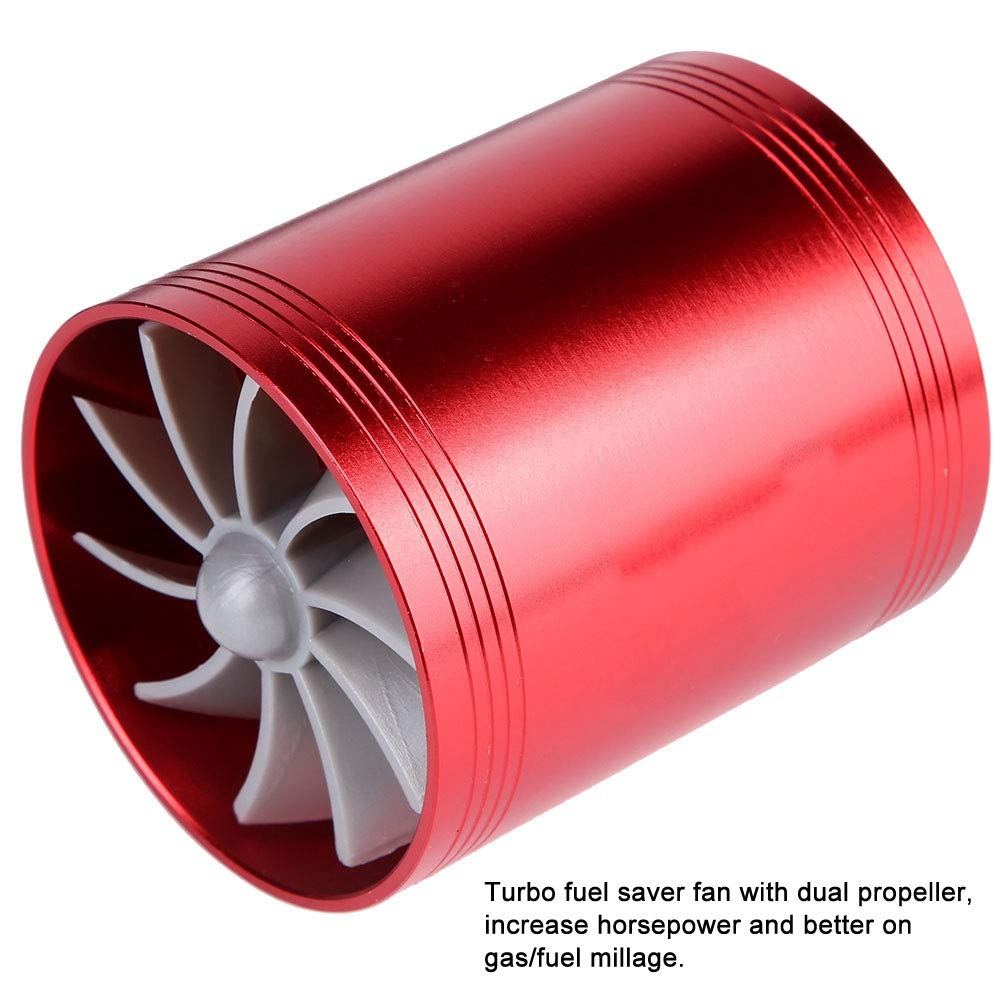 Boost Your Car's Performance with Car Air Intake Turbonator Dual Fan Turbine Super Fuel Saver Turbo (Red)