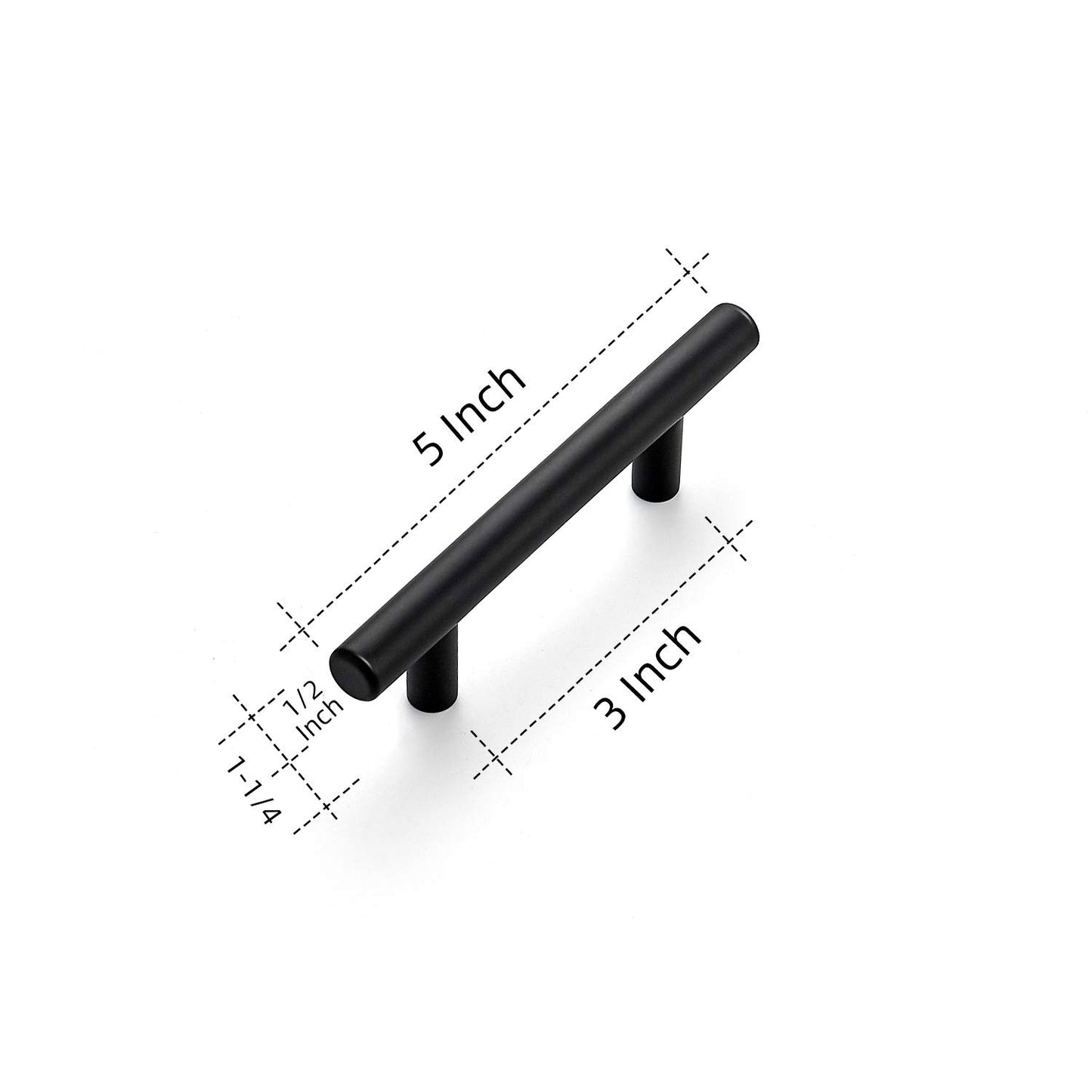 Ravinte 30 Pack | 5 Inch Cabinet Pulls Matte Black Stainless Steel Kitchen Drawer Pulls Cabinet Handles 5 InchLength, 3 Inch Hole Center