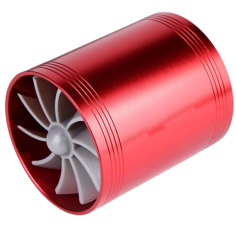 Boost Your Car's Performance with Car Air Intake Turbonator Dual Fan Turbine Super Fuel Saver Turbo (Red)