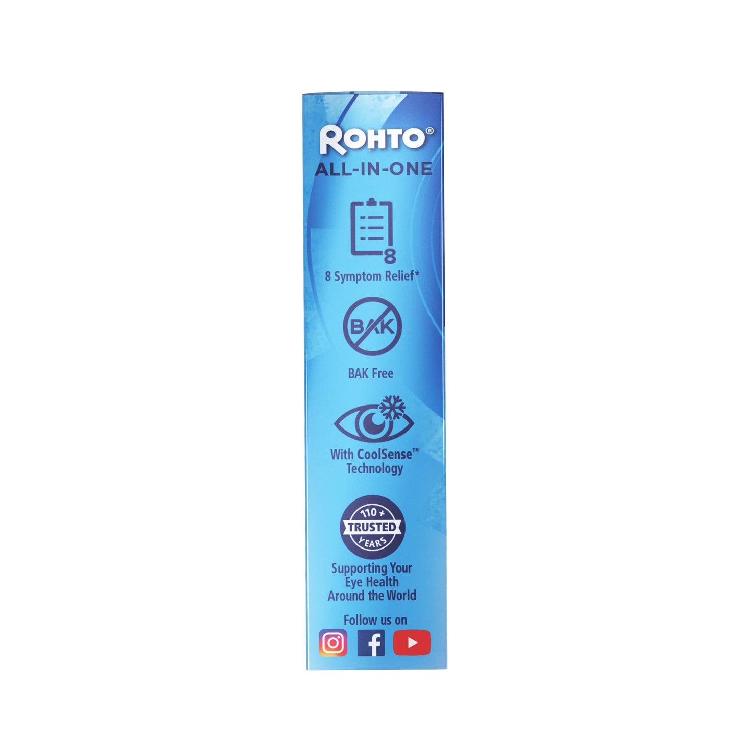 Rohto Ice All-in-One Multi-Symptom Relief Cooling Eye Drops, 0.4 fl oz Bottle (Pack of 3)