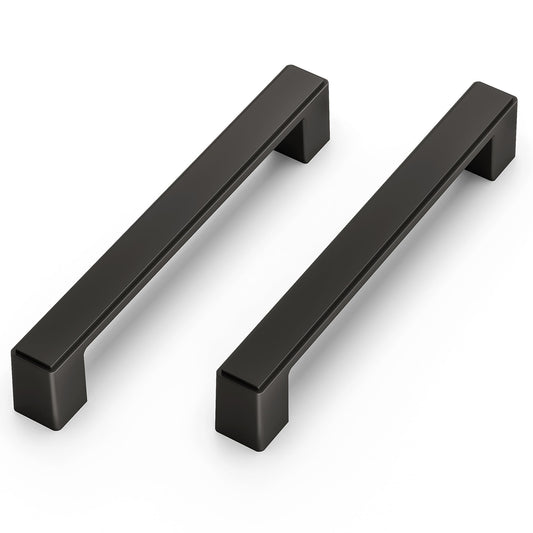 Cobbe 10 Pack Matte Black 5 Inch(128mm) Hole Centers Kitchen Cabinet Handles, Cabinet Pulls Kitchen Cabinet Hardware for Cupboard Drawer Handles Dresser Pulls