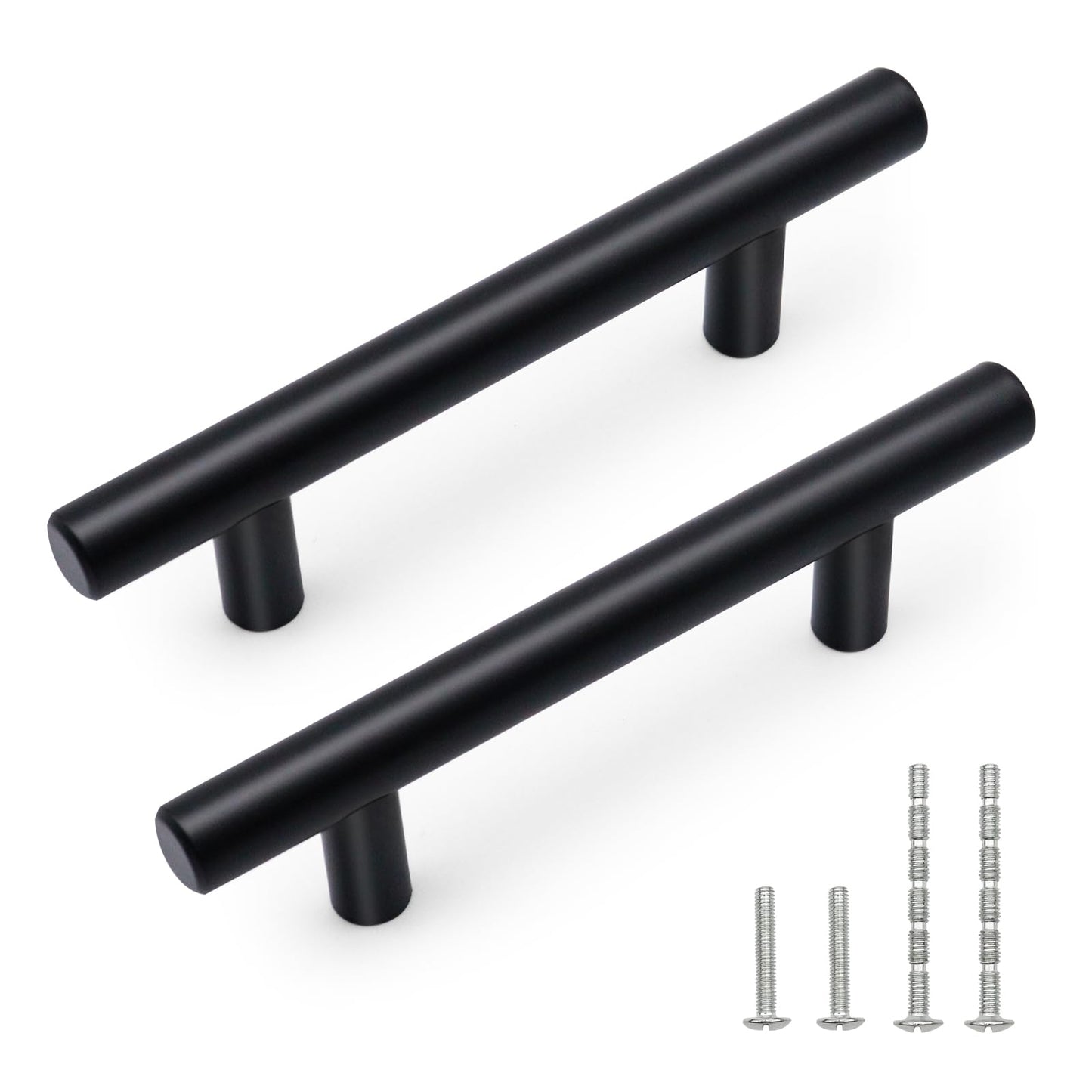 Goldmic 30 Pack 5'' Cabinet Pulls Matte Black Stainless Steel for Kitchen Cabinet Handles Cupboard Drawers Pulls, 5 Inch Length, 3 Inch Hole Center