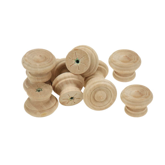 Bitray 10PCS Unfinished Cabinet Knobs Natural Woodcraft Drawer Knobs