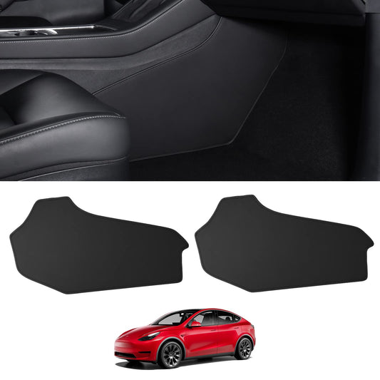 BASENOR Center Console Side Anti-Kick Mats for Tesla Model Y 2020 2021 2022 2023 Waterproof & Dust Resistant Protector Cover Leather Pad Model Y Interior Accessories 2PCS