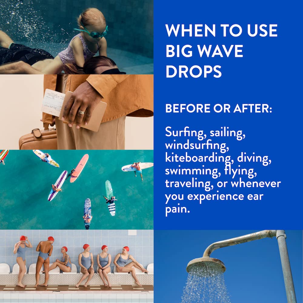 BigWave Drops - Fast-Acting Ear Drops for Discomfort from Swimmer’s Ear, Clogged Ears, and Ear Infections Suitable for Daily Use