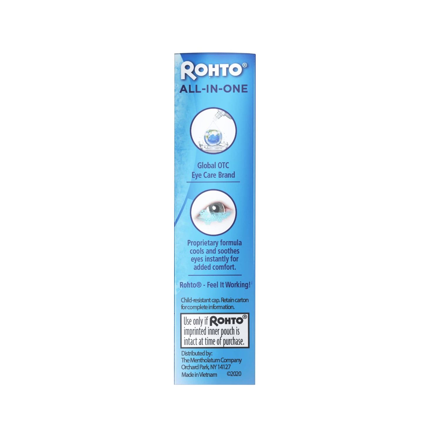 Rohto Ice All-in-One Multi-Symptom Relief Cooling Eye Drops, 0.4 fl oz Bottle (Pack of 3)