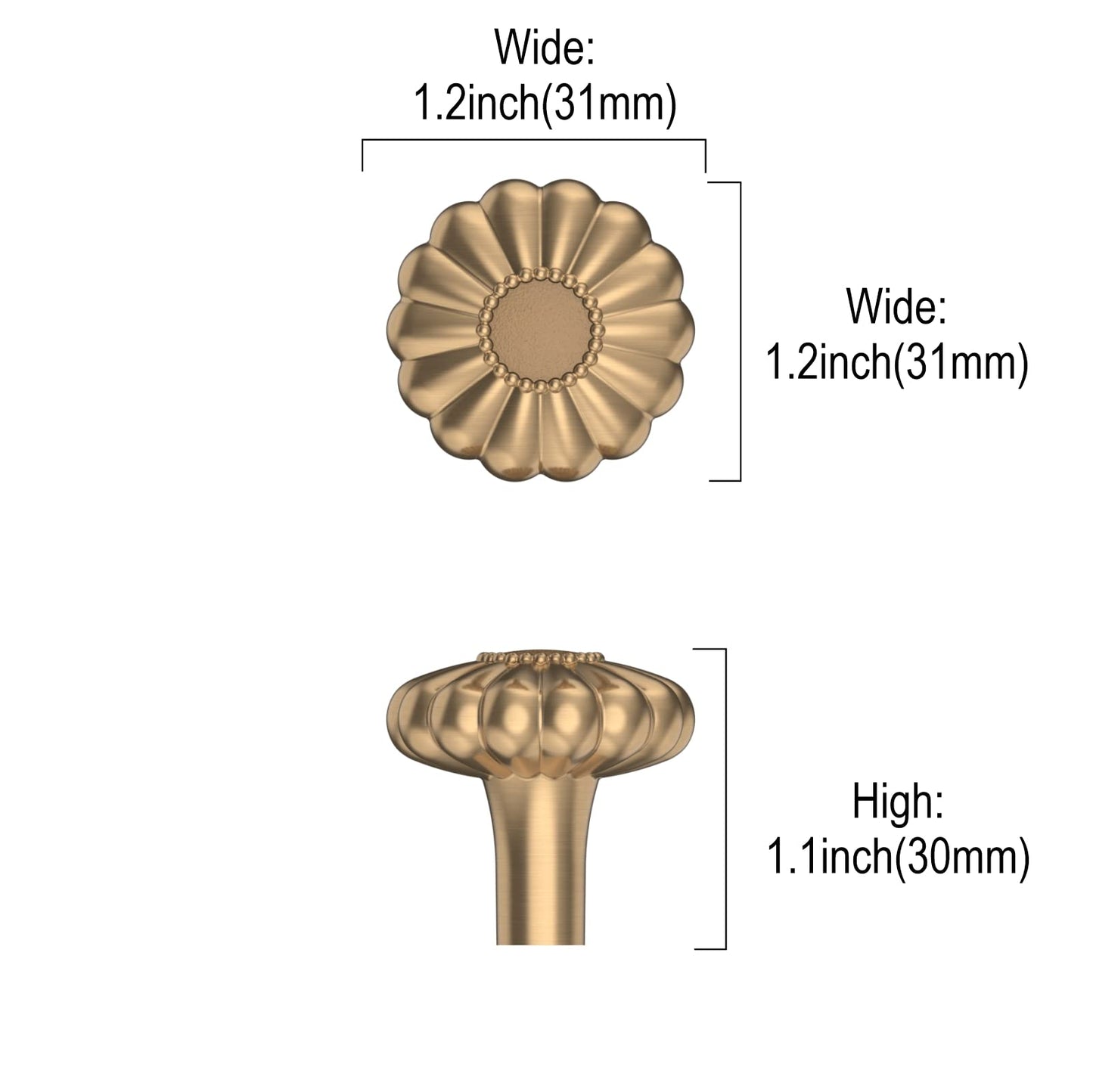 Asidrama 10 Pack Champagne Bronze Kitchen Cabinet Knobs Dresser Knobs Drawer Knobs Cabinet Hardware Zinc Knobs for Dresser Drawers