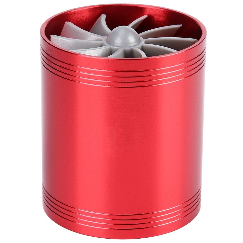 Boost Your Car's Performance with Car Air Intake Turbonator Dual Fan Turbine Super Fuel Saver Turbo (Red)