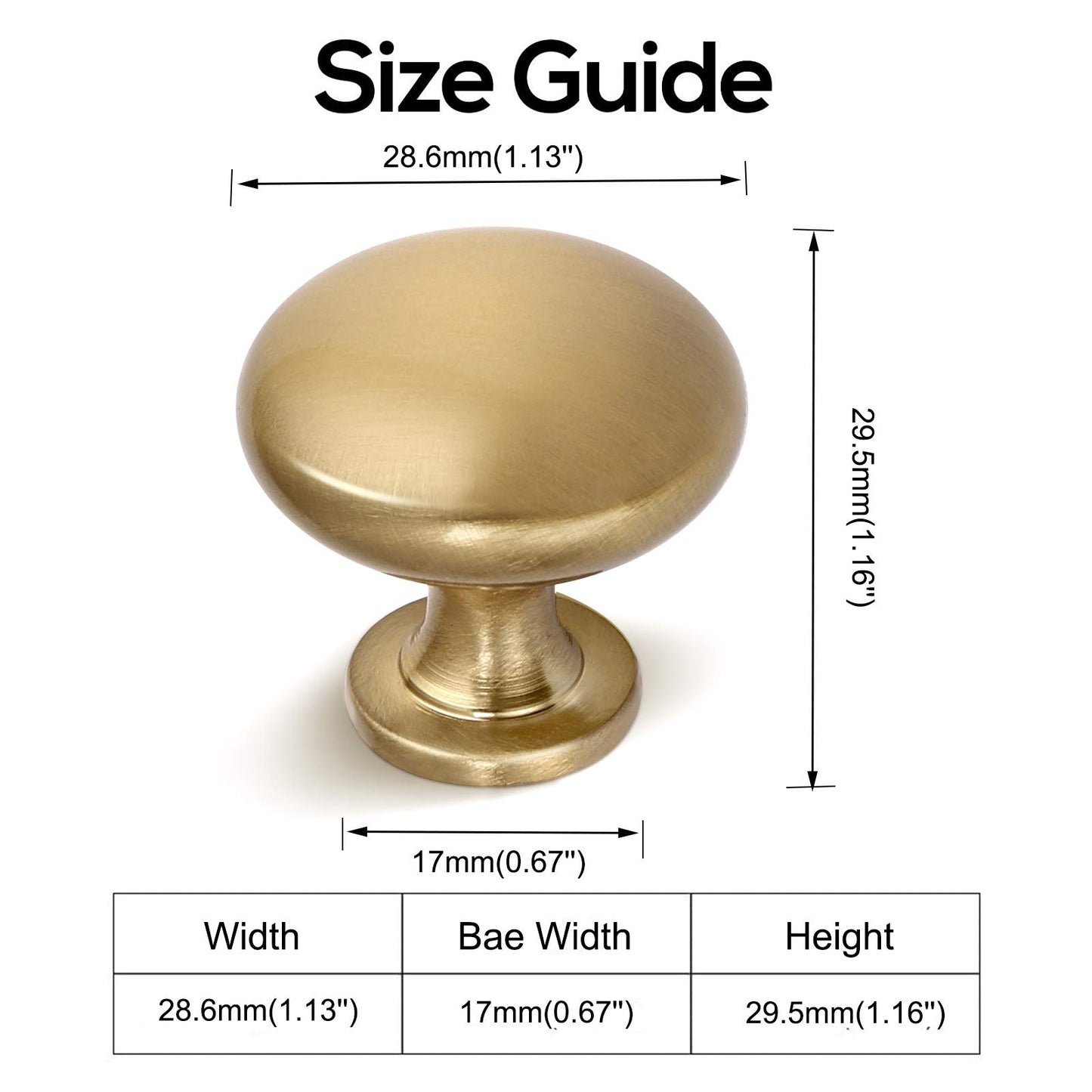 NIZADO 12 Pack Warm Gold Drawer Knob Solid Kitchen Cabinet Hardware,Champagne Bronze Cabinet Knob Antique Brass Dresser Knob Euro Style Furniture Hardware,Diameter:1-1/5 "