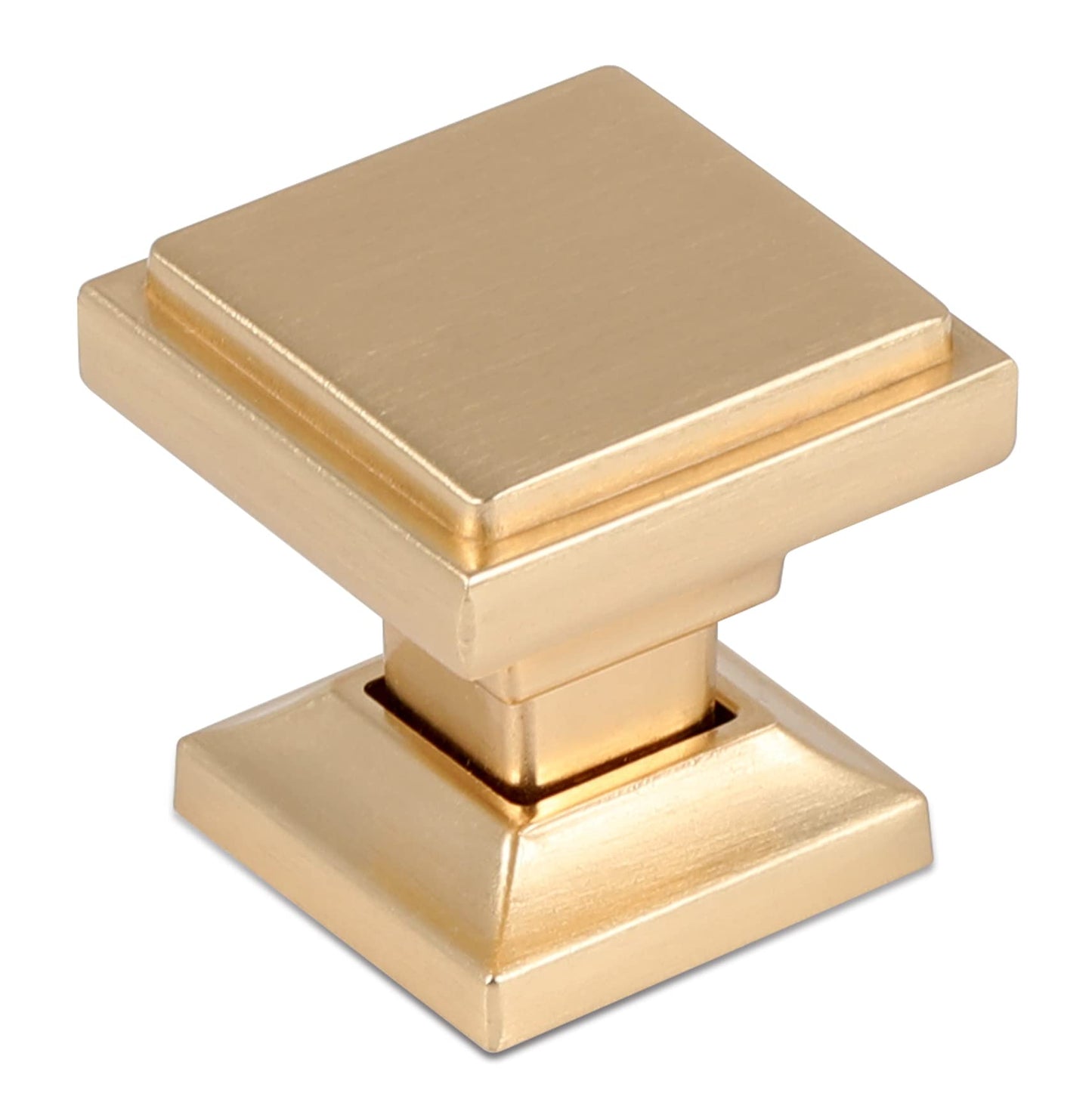 Southern Hills 5pc Brushed Gold Knobs for Cabinets and Drawers - Square Gold Drawer Knobs - Gold Dresser Knobs - Brass Knobs for Cabinets - Kitchen Cabinet Knobs Gold - Gold Knobs for Dresser Drawers