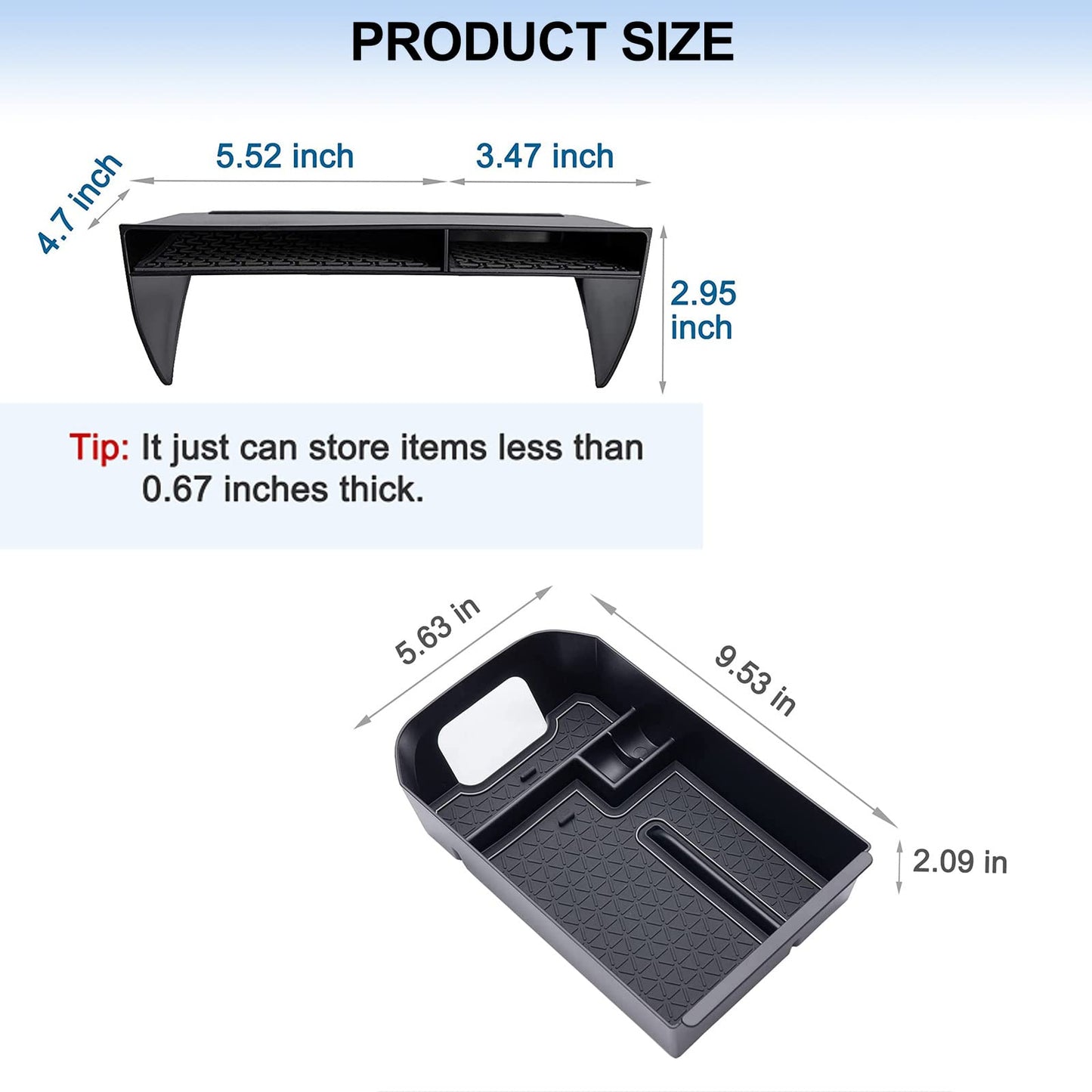 JDMCAR 2PCS Center Console Organizer Tray and Armrest Storage Box Compatible with Toyota RAV4 2023 2022 2021 2020 2019 and 2021-2023 RAV4 Prime Insert Secondary Storage Box Accessories