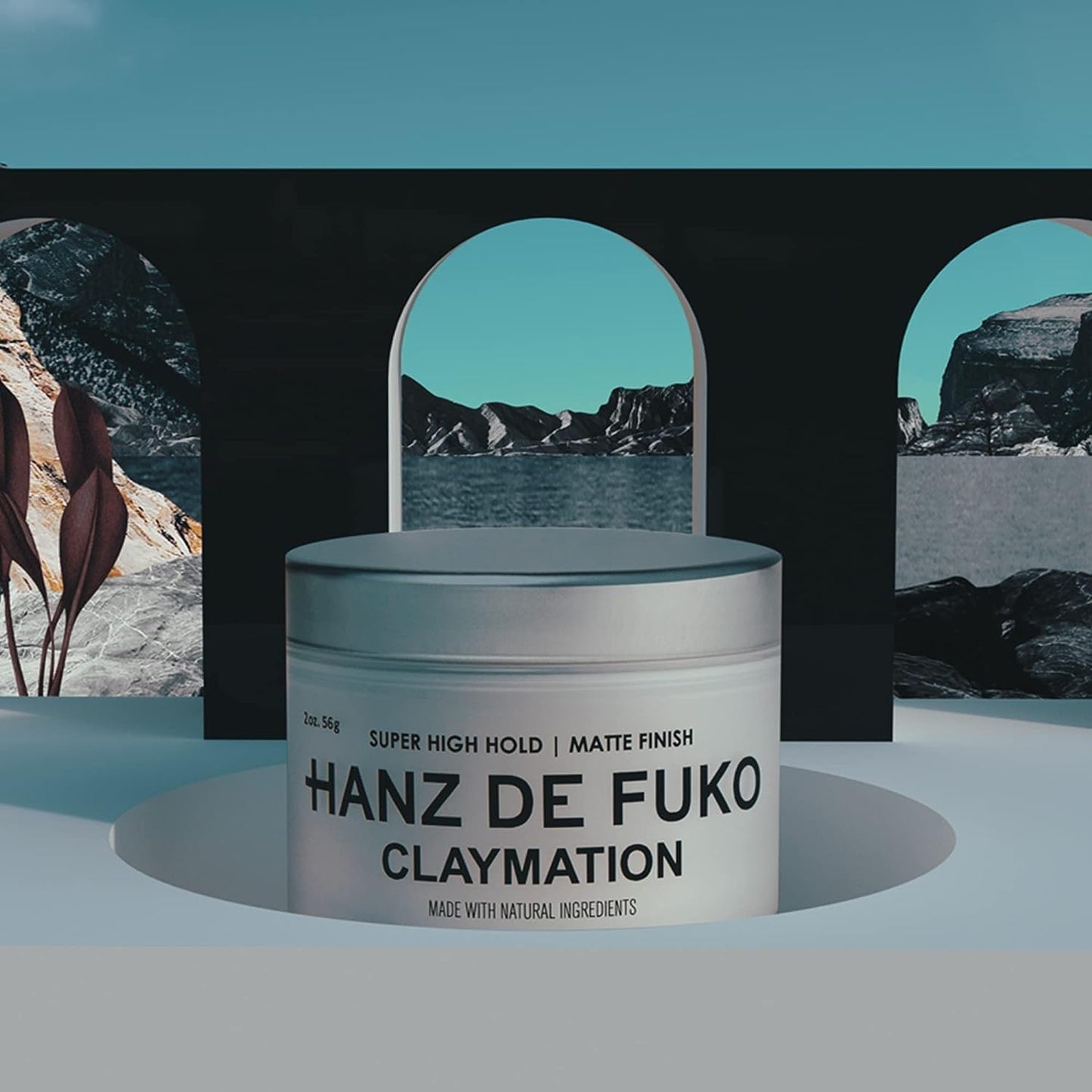 Hanz de Fuko Claymation- Premium Mens Hair Styling Clay with Matte Finish (2 oz) Cruelty Free