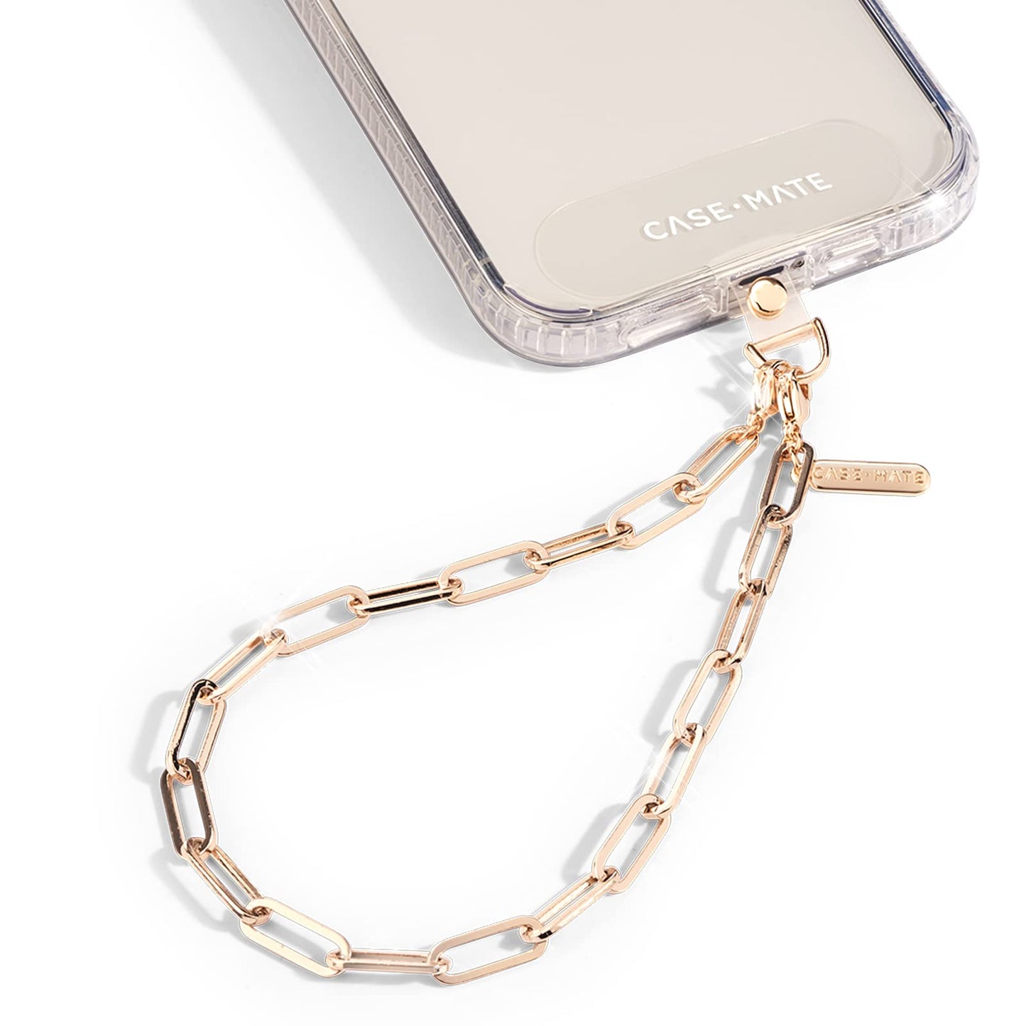 Case-Mate Phone Charm with Gold Metal Chain - Detachable Phone Lanyard, Hands-Free Wrist Strap, Adjustable Phone Strap Grip, Accessory for Women - iPhone 15 Pro Max/ 14 Pro Max/ 13 Pro Max/ 12 - Gold