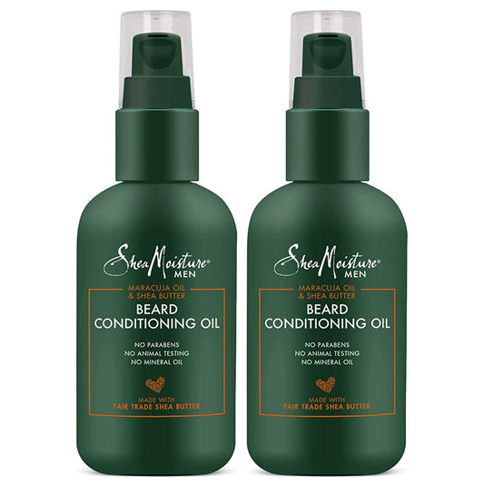 SheaMoisture Beard Conditioning Oil for Men, Beard Oil with Coconut Oil, Olive Oil, Maracuja Oil & Shea Butter to Moisturize & Soften, Beard Conditioner & Detangler, Pack of 2-3.2 Fl Oz Ea