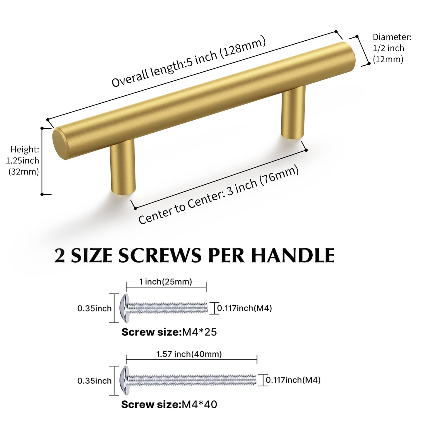 Haliwu 30 Pack/Gold Cabinet Pulls, Brushed Brass Handles Gold Dresser Drawer Pulls Stainless Steel Kitchen Hardware Gold 3 Inch Hole Center