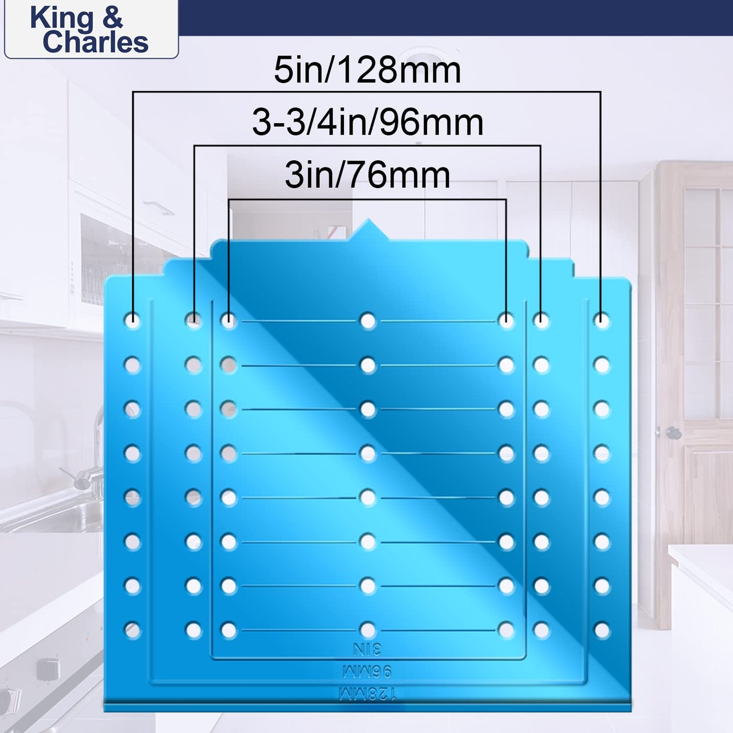 King&Charles Cabinet Hardware Template, Cabinet Handle Template Tool - Cabinet Pull/Knob Template for Cabinet Hardware, Cabinet Template for Handles and Pulls with Center Punch.