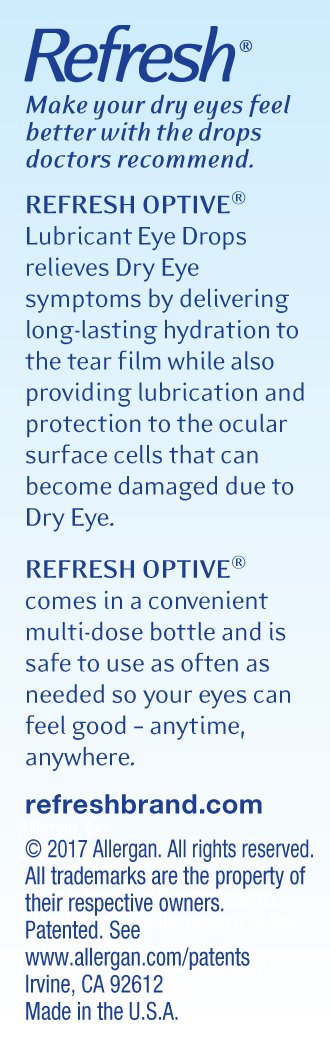 Refresh Optive Lubricant Eye Drops, Sterile, 0.5 Fl. Oz (Pack of 1)