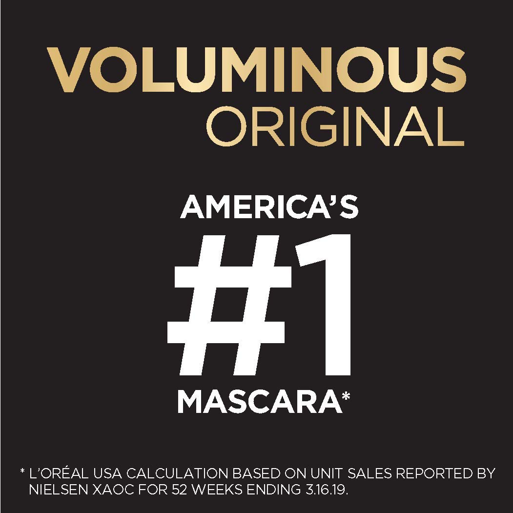 L'Oreal Paris Voluminous Original Waterproof Mascara, Black Brown, 2 count