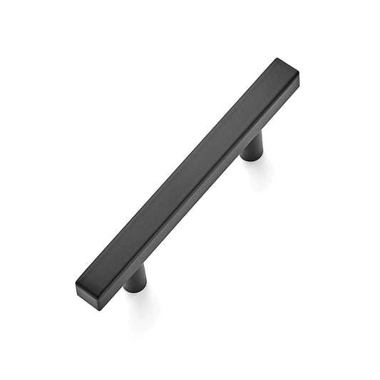 Ravinte 1 Pack 5 inch Square Cabinet Pulls Matte Black Stainless Steel Kitchen Drawer Pulls Cabinet Handles 5”Length, 3” Hole Center