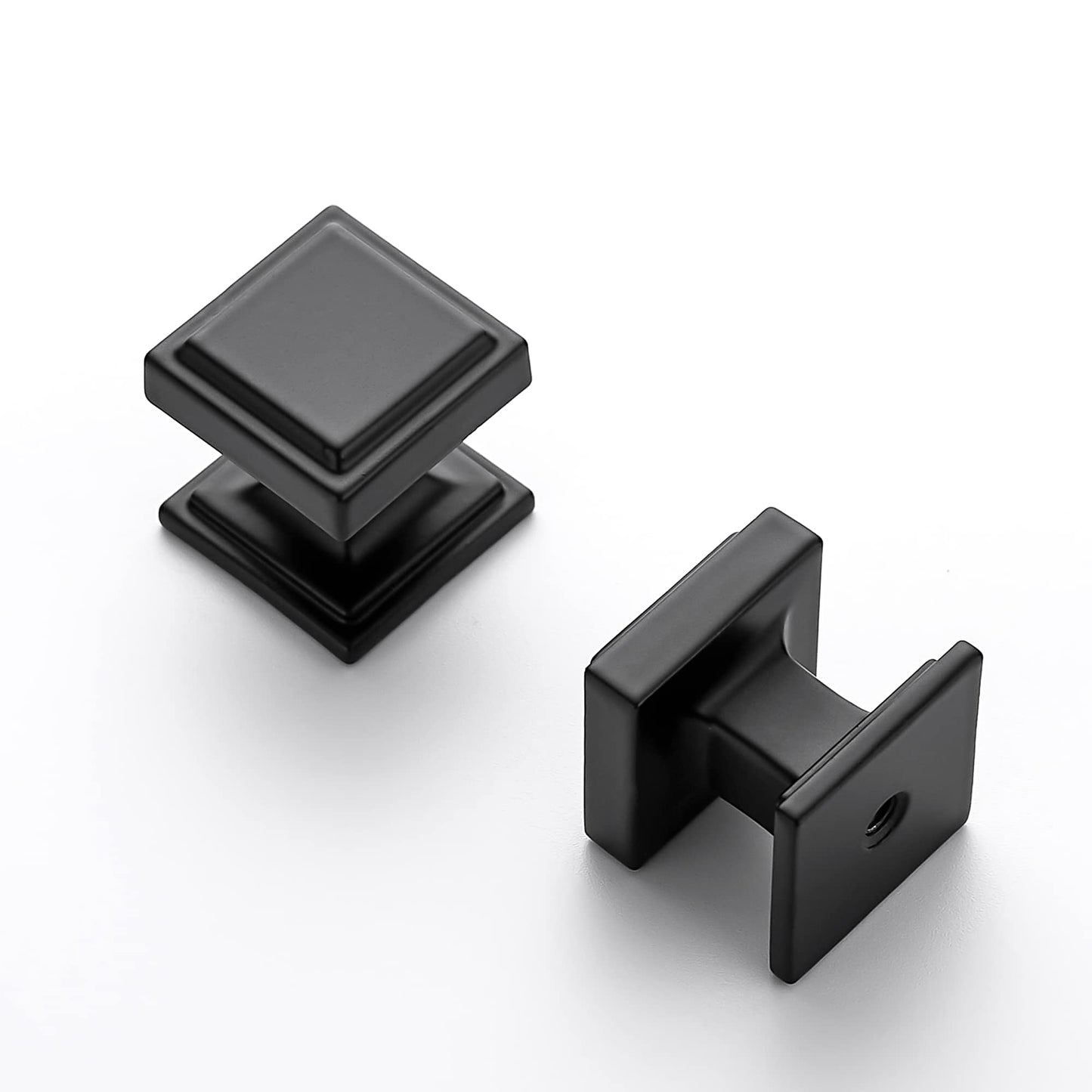 Ravinte 30 Pack Matte Black Square Kitchen Cabinet Knobs,Zinc Solid Drawer Pulls,Farmouse Cabinet Handles for Cupboard, Dresser, Closet and Bathroom, Modern Cabinet Hardware for Cabinets