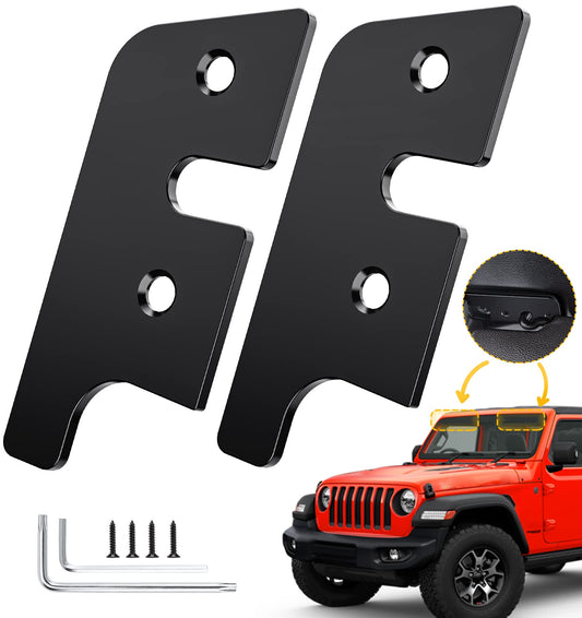 Eamplest Jeep Visor Repair Kit,2PCS Upgrade Full Coverage Aluminum Alloy Sun Visor Clips Replacement for Jeep Wrangler JK 2018/Wrangler 2018-2023/Gladiator 2020 2021 2022 2023 Car Accessories