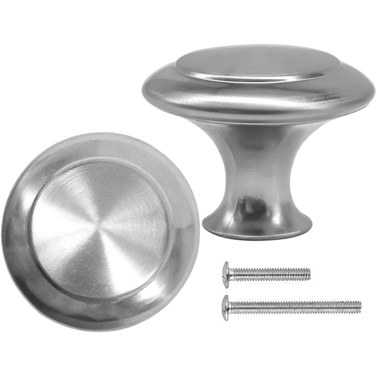 CHEF TIME 30 Packs Kitchen Cabinet Knobs Brushed Nickel Silver-Pull Hardware Handle,Drawer knobs for Kitchen Cupboard Door,Bedroom Dresser Drawerwith Long Short Screws