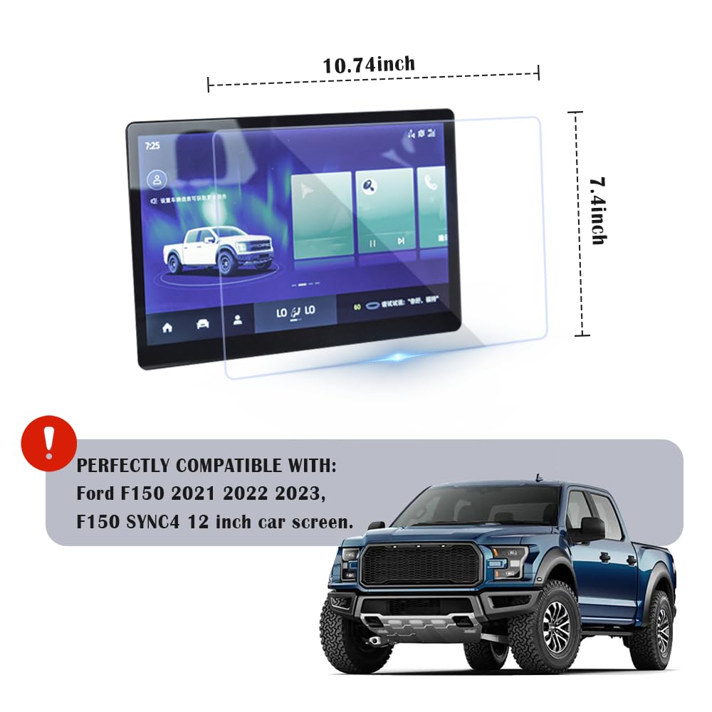 HD Tempered Glass Screen Protecter Compatible with Ford 2021-2023 F150 SYNC4-12"Car Navigation Screen Protector, Professional Car Interior Accessories (Ford 150)